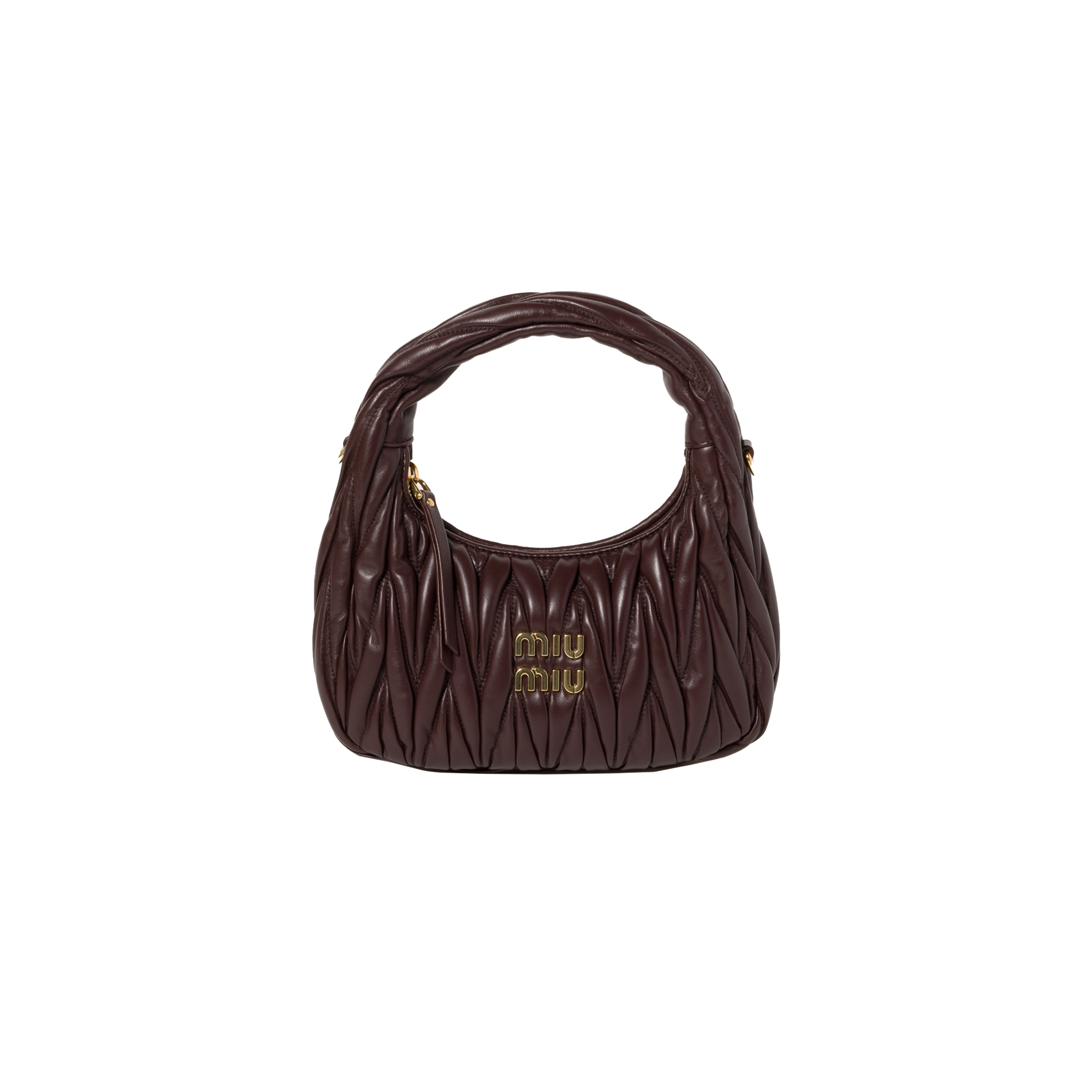 MIU MIU WANDER MATELASSÉ NAPPA LEATHER HOBO BAG 5BC125 (20*17*6cm)